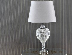 Çerçi Abajur Gri-Antrasit Cam Krom Efsun Gri AB07