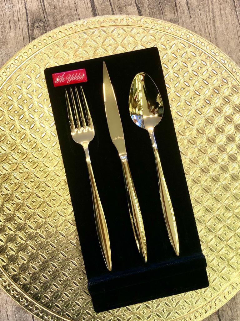 Aryıldız Elegant S Gold 84 Parça Çatal Bıçak Kaşık Takımı