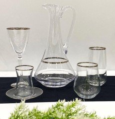 Çerçi Meşrubat Bardağı 6 Lı Yaldızlı Platin STK13-M