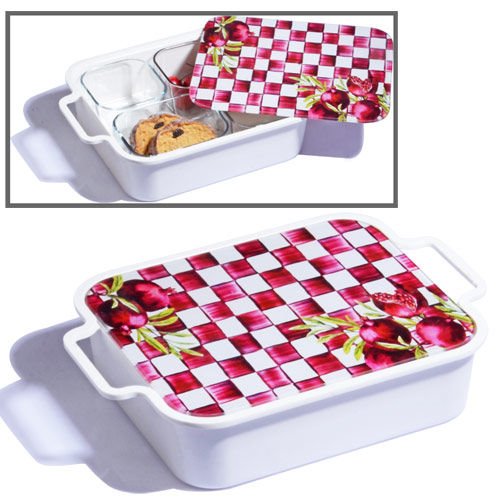 Kosova Cam Kahvaltılık 4 Lü Melamin Kırmızı Grp-80011