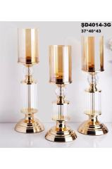 Çerçi 3'lü Gold Şamdan Takımı ŞD4014-3g