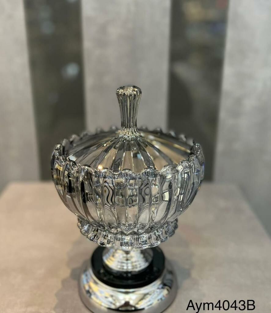 Decovien Şekerlik Cam Gümüş AYM4043B