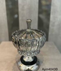 Decovien Şekerlik Cam Gümüş AYM4043B