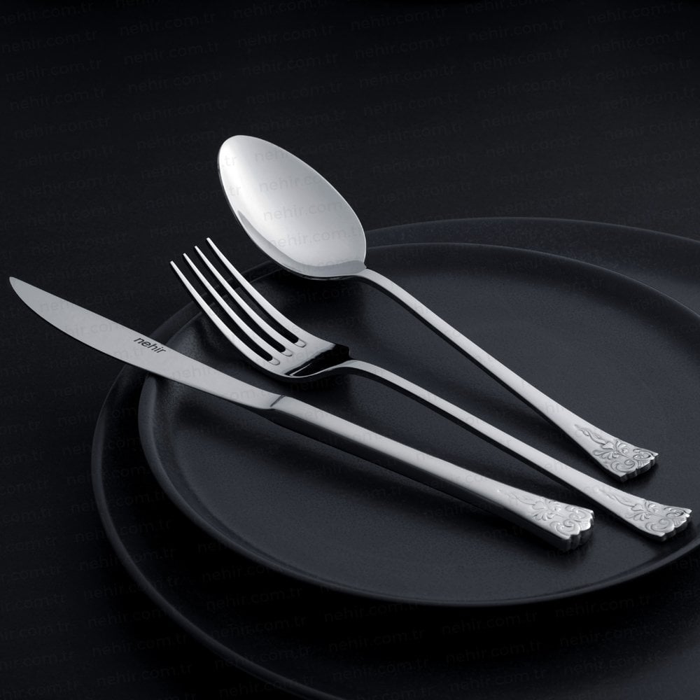 Nehir 72 Parça Akasya Sade Çatal Kaşık Bıçak Seti
