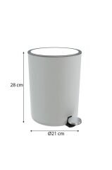 Primanova Lenox Pedallı Çöp Kovası 5 Lt Beyaz M-E66-01