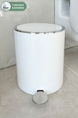 Primanova Lenox Pedallı Çöp Kovası 5 Lt Beyaz M-E66-01