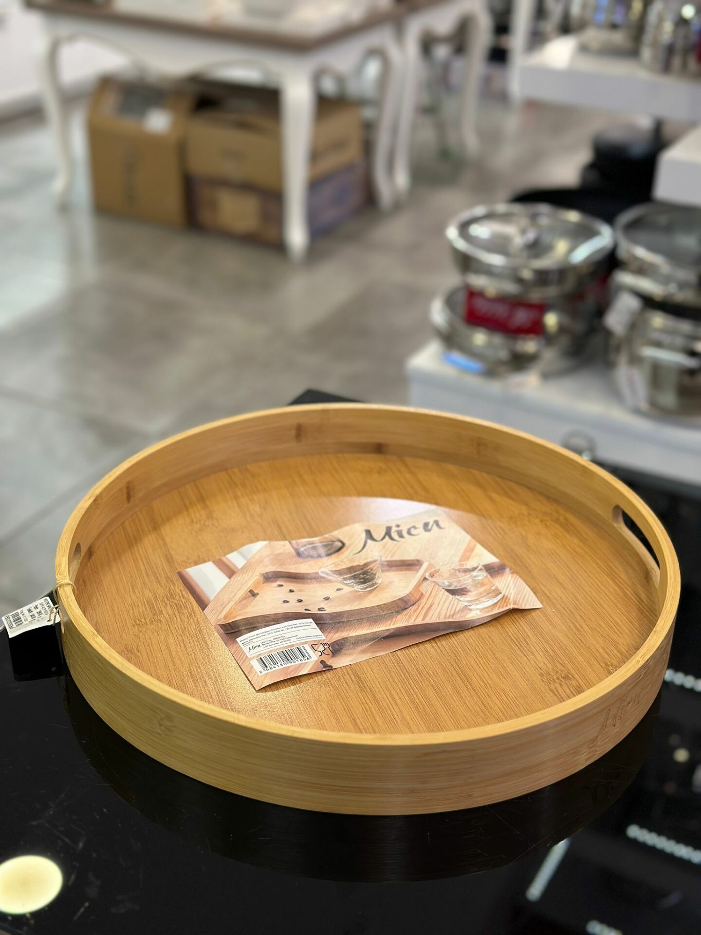 Mien Bambu Büyük Yuvarlak 40 Cm Tepsi MIEN-314