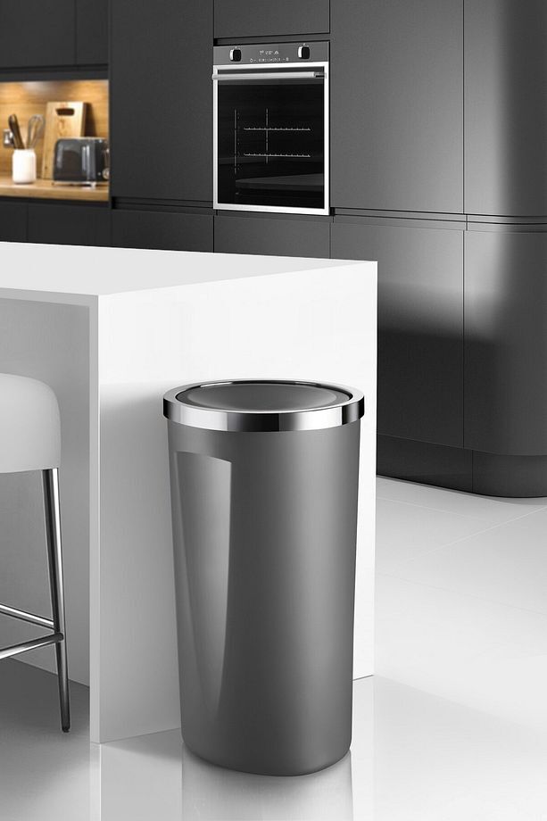 Primanova Lenox Çöp Kovası 35 Lt Gri M-E76-07