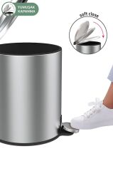Primanova Cigo Pedallı Çöp Kovası 6 Lt Mat Metal M-E41-30-06