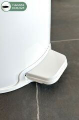 Primanova Cigo Pedallı Çelik Çöp Kovası 20 Lt Beyaz M-E50-01-06