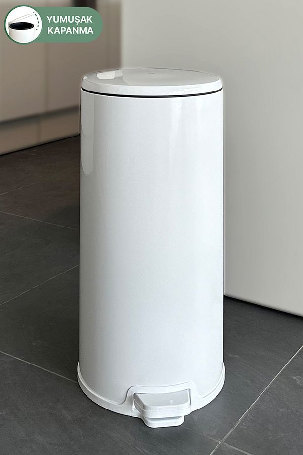Primanova Cigo Pedallı Çelik Çöp Kovası 20 Lt Beyaz M-E50-01-06