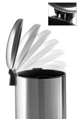 Primanova Çelik Çöp Kovası Bombe Kapak 40 Lt Inox M-E84-30-06