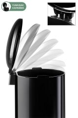 Primanova Çelik Çöp Kovası Bombe Kapak 30 Lt Siyah M-E90-06-06