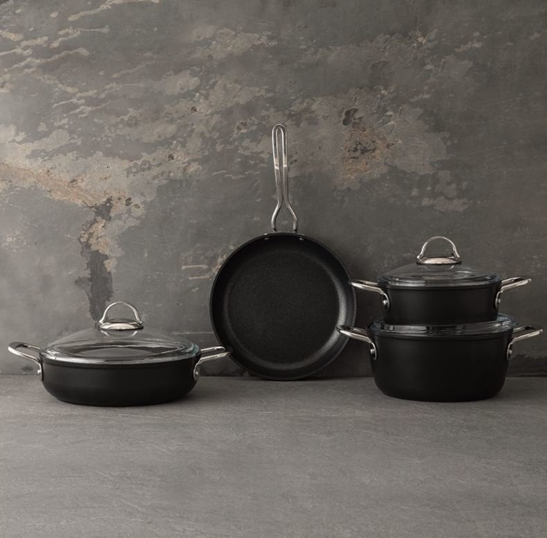 Nehir 7 Parça Galaxy Tıtanyum Tencere Seti Siyah