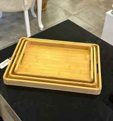 Mien Bambu Dikdörtgen 3'lü Tepsi MIEN-731