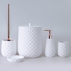 By Selim Banyo Seti Piramit Beyaz 5 Parça