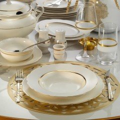 Kütahya Porselen 62 Parça Bone Olym Altın Yemek Takımı 1133921