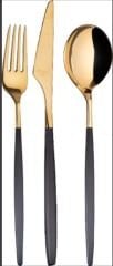 Aryıldız 24 Parça Studio Prestige Pvd Gold Siyah Çatal Kaşık Bıçak Seti