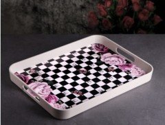 Gönül Tepsi Melamin Dikdörtgen Çiçekli Rose 33X44 G4230