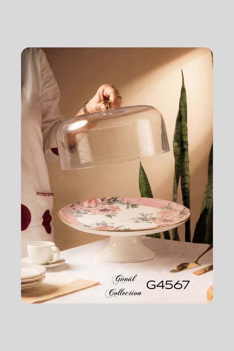 Gönül Magnolya Ayaklı Kek Fanusu G4567