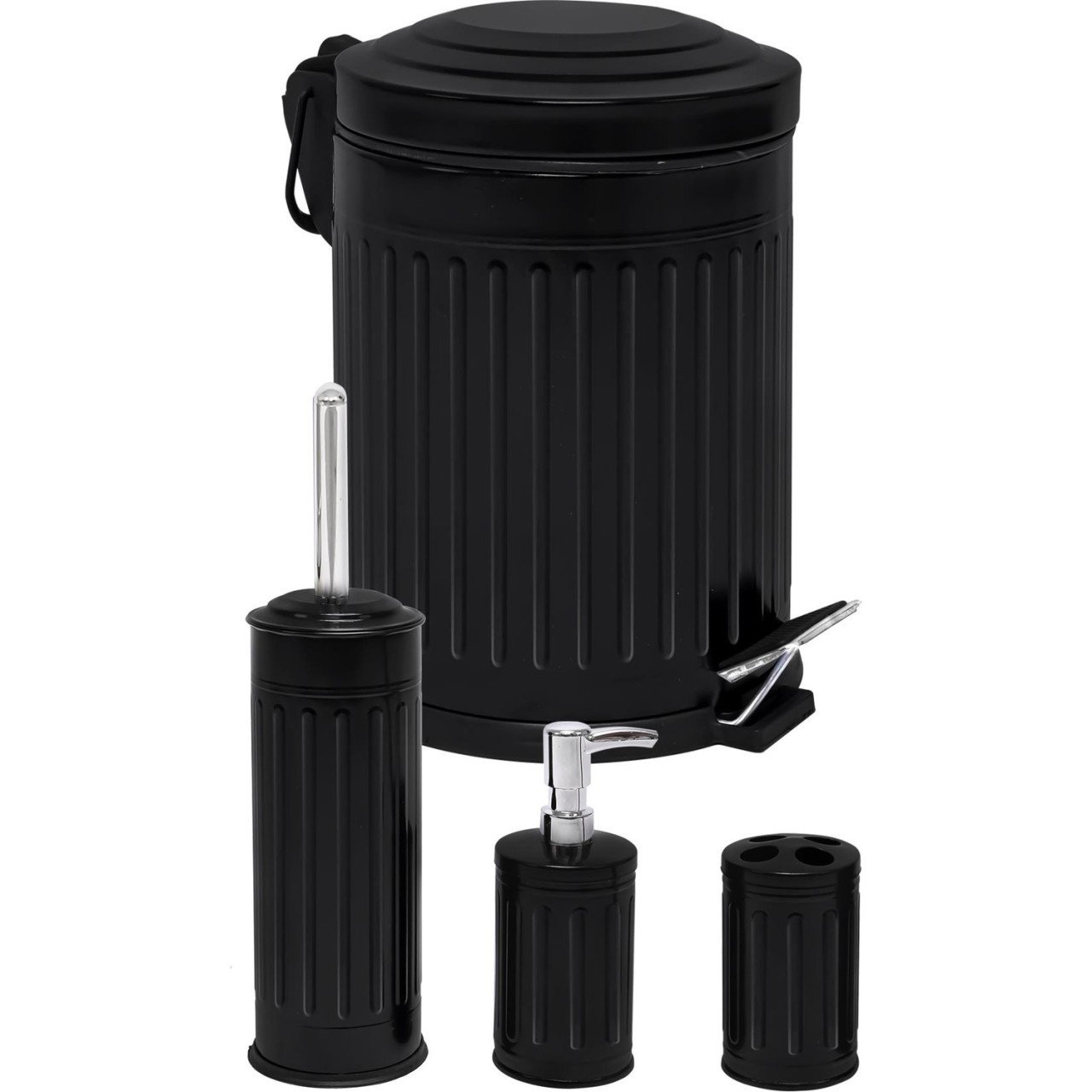 Cooker Banyo Seti Vintage Metal 4 Lü Siyah 14405-S