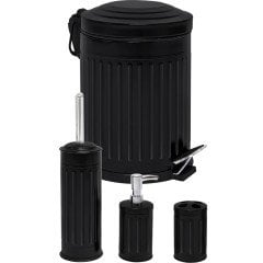 Cooker Banyo Seti Vintage Metal 4 Lü Siyah 14405-S