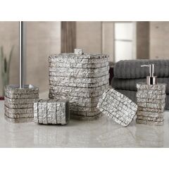 By Selim 5 Parça Stone Gümüş Banyo Seti