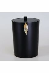 By Selim 5 Parça Leaf Banyo Seti Siyah-Altın