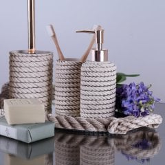 By Selim Banyo Seti Rope Krem 5 Parça