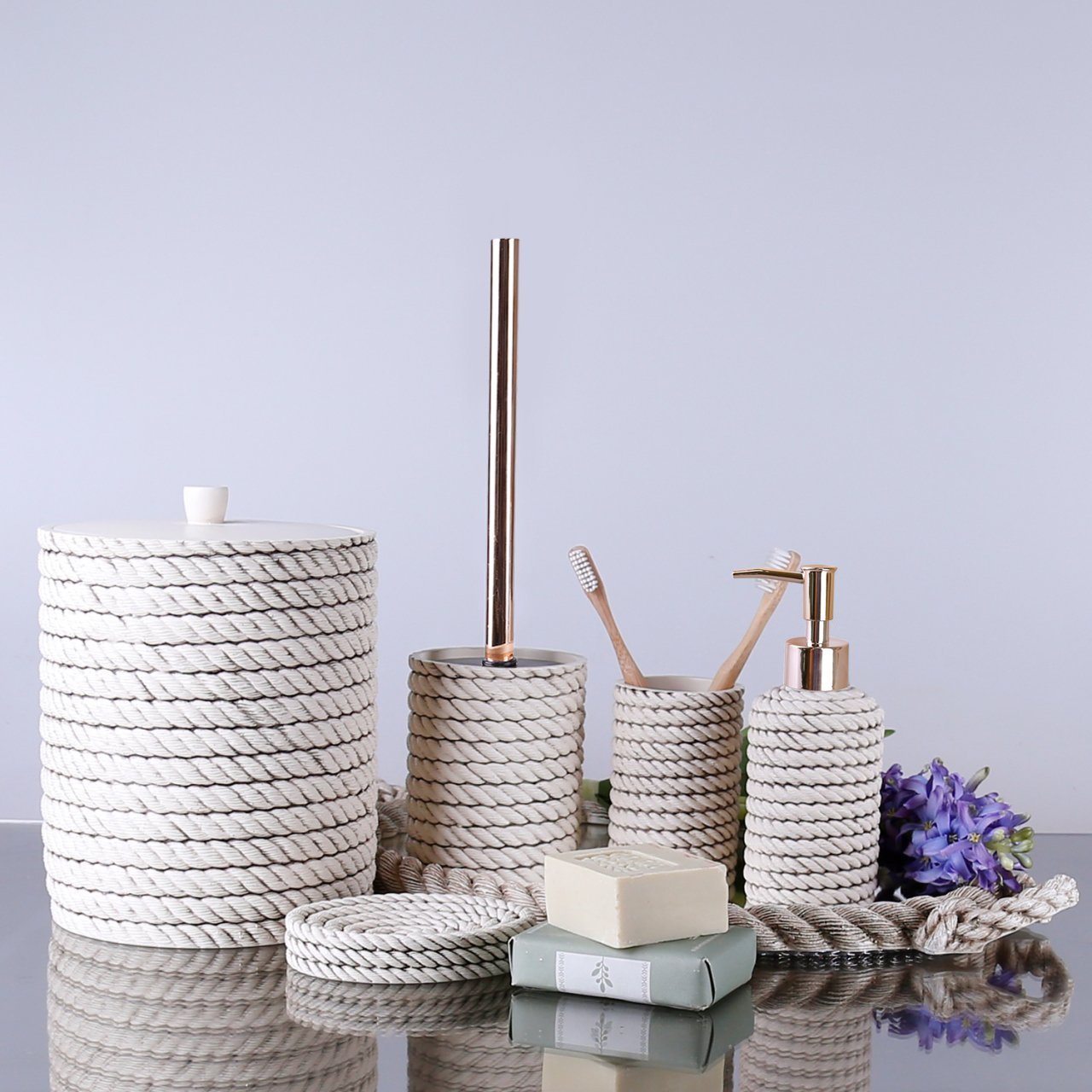 By Selim Banyo Seti Rope Krem 5 Parça