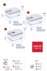 Neoflan Perfect Seal 6 Parça Cam Saklama Kabı Seti D-NEOPS6PS2