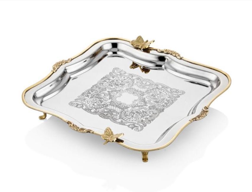 Lamedore Tepsi Kelebek Desenli Black Pearl