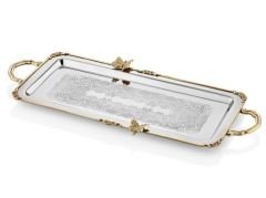 Lamedore Tepsi Kelebek Desenli Dikdörtgen Gold MG-84 K