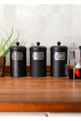 The Mia Kavanoz Seti Çay Şeker Kahve Mgl0019 Siyah