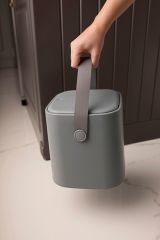 Kosova Dokunmatik Açılır Sihirli Çöp Kovası Antrasit 4 Litre