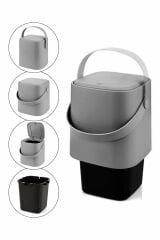 Kosova Dokunmatik Açılır Sihirli Çöp Kovası Antrasit 4 Litre