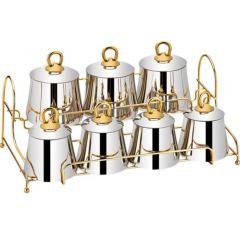 Sıla Baharat Takımı Piramit Standlı Gold Kod:125