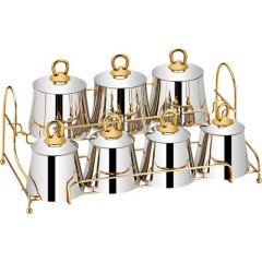 Sıla Baharat Takımı Piramit Standlı Gold Kod:125