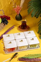 Arow Kahvaltılık Cam 6 Lı Beyaz TR-3029