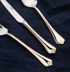 Nehir 84 Parça Fulya Altın Deri Kutulu Çatal Kaşık Bıçak Seti