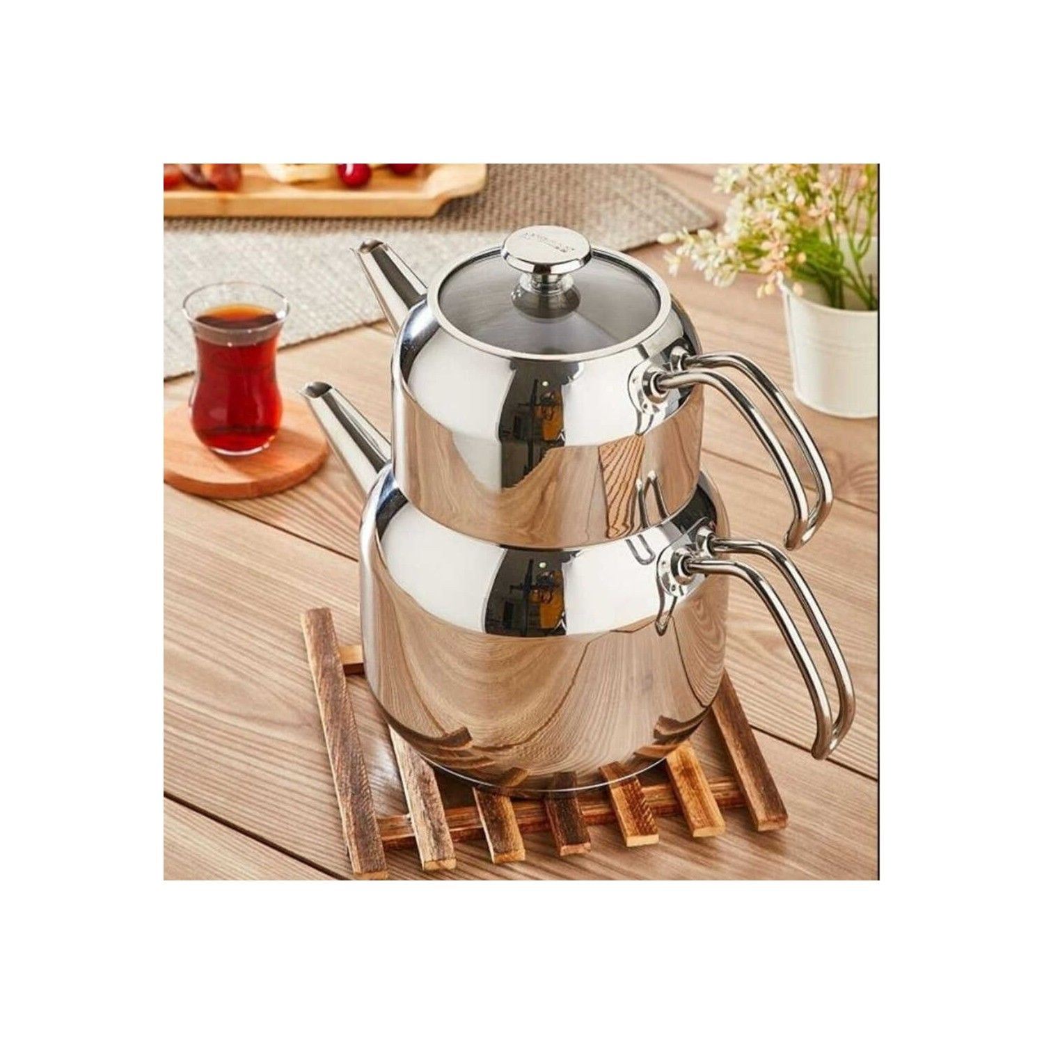 Amboss Cool Orta Boy Çelik Çelik Çaydanlık