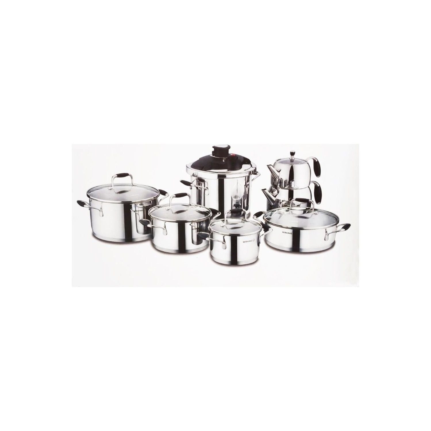 Korkmaz Flora 14 Parça Hiper Set Siyah A1758