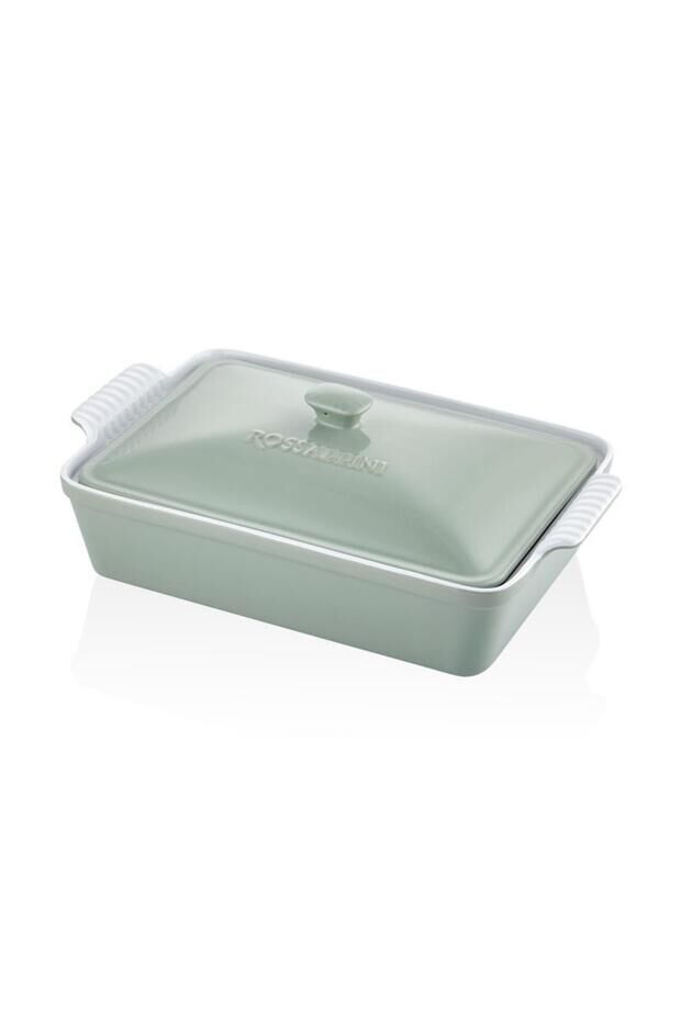 Rossalini Fırın Kabı Dikd. Kapaklı Yeşil 38X23X8,5 Cm 1FK-4575LGR