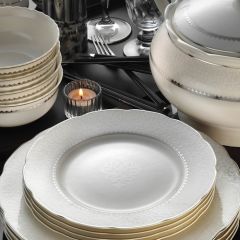 Kütahya Porselen Bone Olympos 62 Parça 1138020 Yemek Takımı