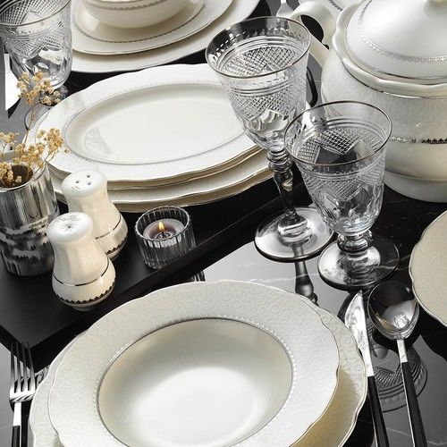 Kütahya Porselen Bone Olympos 62 Parça 1138020 Yemek Takımı