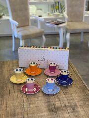 Kosova Kahve Takımı Puantiye Renkli FNC-32