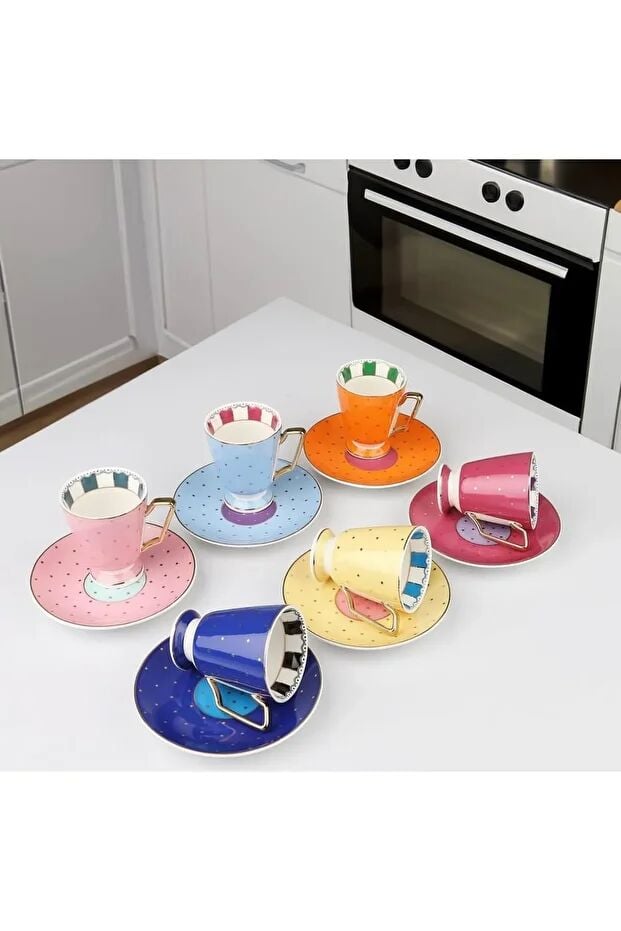Kosova Kahve Takımı Puantiye Renkli FNC-32
