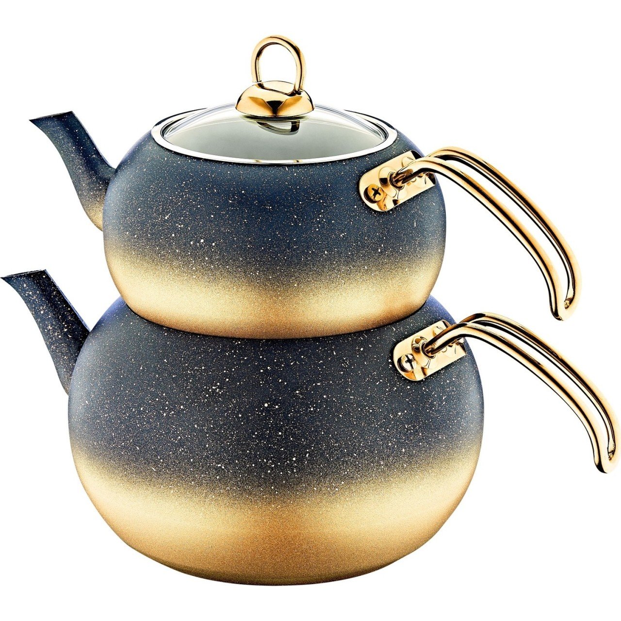 Oms Çaydanlık Takımı Granit Küre Gold L Boy 8210