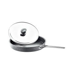 Oms 34 Cm Hamsi Tava Granit Metal Kapaklı Gri 3222
