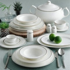 Güral Porselen 85 Parça Harika Platin File Yemek Takımı